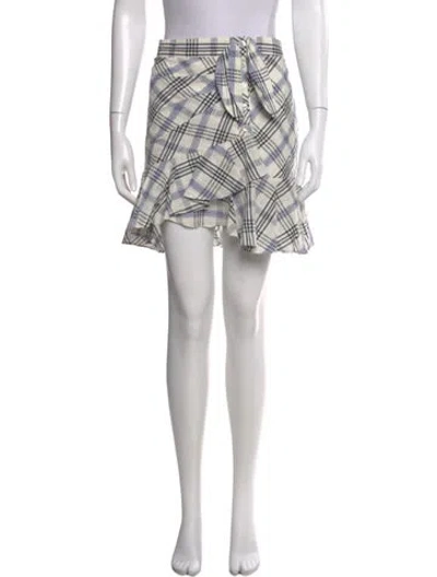Pre-owned Veronica Beard Plaid Print Mini Skirt In Blue