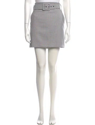 Pre-owned Veronica Beard Plaid Print Mini Skirt In Blue