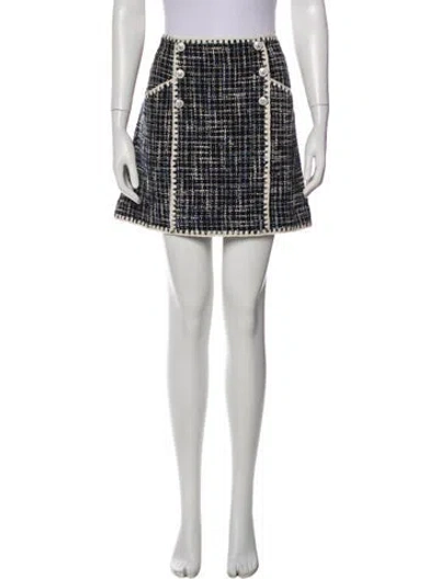 Pre-owned Veronica Beard Plaid Print Mini Skirt In Blue