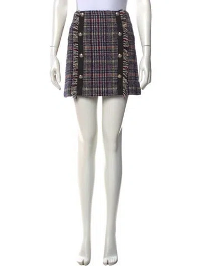 Pre-owned Veronica Beard Plaid Print Mini Skirt In Blue