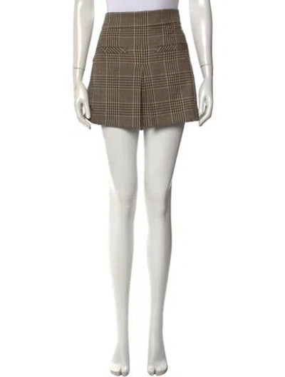Pre-owned Veronica Beard Plaid Print Mini Skirt In Blue