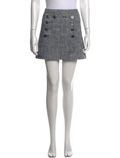Pre-owned Veronica Beard Plaid Print Mini Skirt In Blue