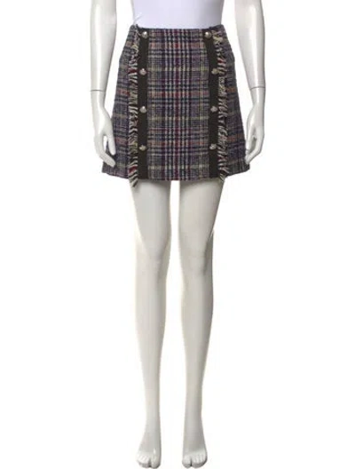 Pre-owned Veronica Beard Plaid Print Mini Skirt In Blue