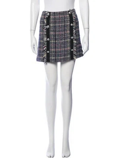 Pre-owned Veronica Beard Plaid Print Mini Skirt In Blue