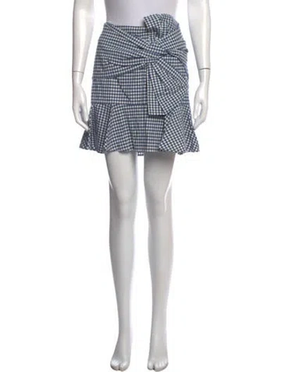 Pre-owned Veronica Beard Plaid Print Mini Skirt In Blue
