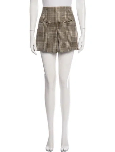 Pre-owned Veronica Beard Plaid Print Mini Skirt In Blue