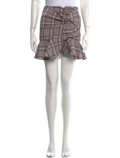 Pre-owned Veronica Beard Plaid Print Mini Skirt In Blue