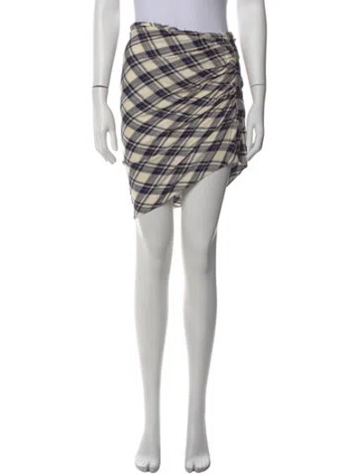 Pre-owned Veronica Beard Plaid Print Mini Skirt In Blue