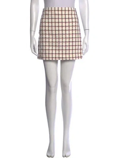 Pre-owned Veronica Beard Plaid Print Mini Skirt In Blue/metallic