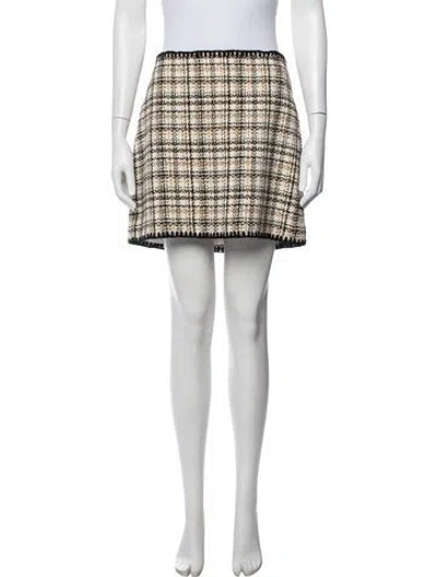 Pre-owned Veronica Beard Plaid Print Mini Skirt In Blue/metallic