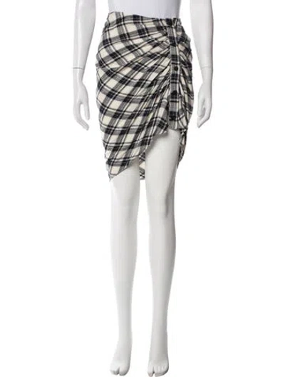 Pre-owned Veronica Beard Plaid Print Mini Skirt In Blue/neutrals
