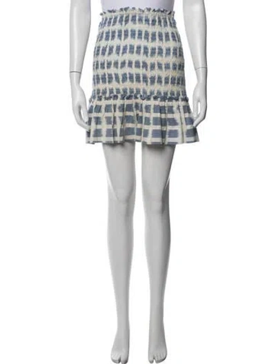 Pre-owned Veronica Beard Plaid Print Mini Skirt In Blue/white