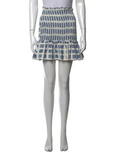 Pre-owned Veronica Beard Plaid Print Mini Skirt In Blue/white
