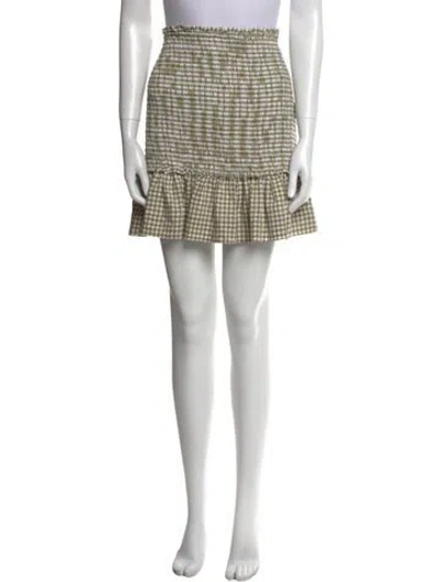 Pre-owned Veronica Beard Plaid Print Mini Skirt In Green