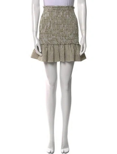 Pre-owned Veronica Beard Plaid Print Mini Skirt In Green