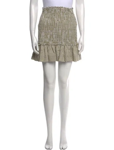 Pre-owned Veronica Beard Plaid Print Mini Skirt In Green