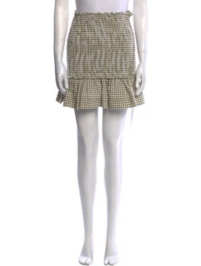 Pre-owned Veronica Beard Plaid Print Mini Skirt In Green
