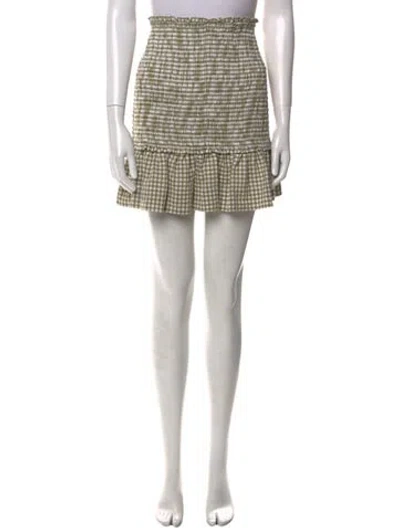 Pre-owned Veronica Beard Plaid Print Mini Skirt In Green