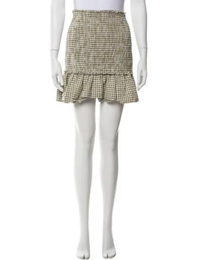Pre-owned Veronica Beard Plaid Print Mini Skirt In Green