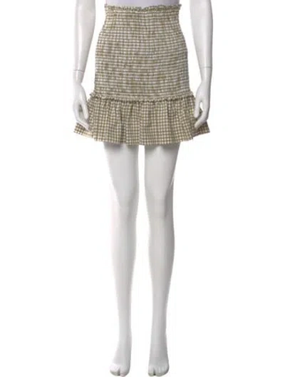 Pre-owned Veronica Beard Plaid Print Mini Skirt In Green