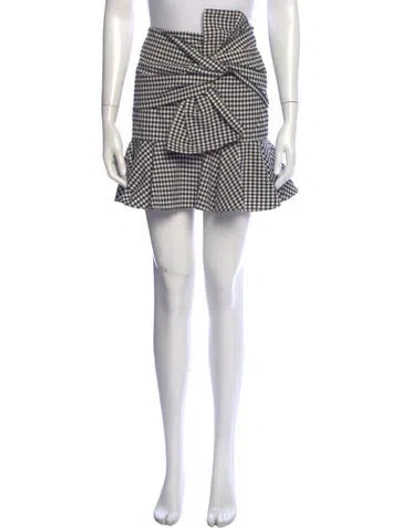 Pre-owned Veronica Beard Plaid Print Mini Skirt In Grey