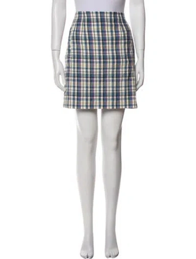 Pre-owned Veronica Beard Plaid Print Mini Skirt In Multi