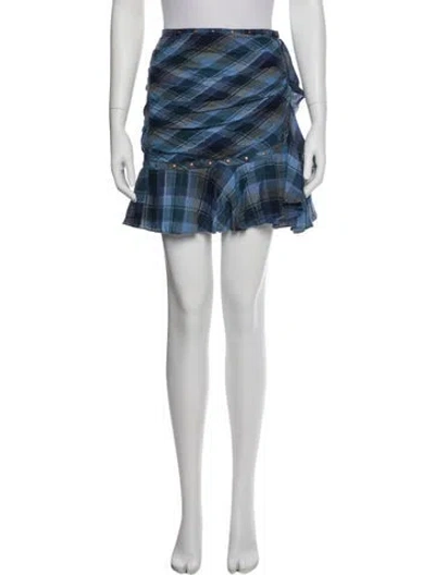 Pre-owned Veronica Beard Plaid Print Mini Skirt In Multi