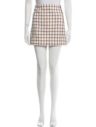 Pre-owned Veronica Beard Plaid Print Mini Skirt In Neutral