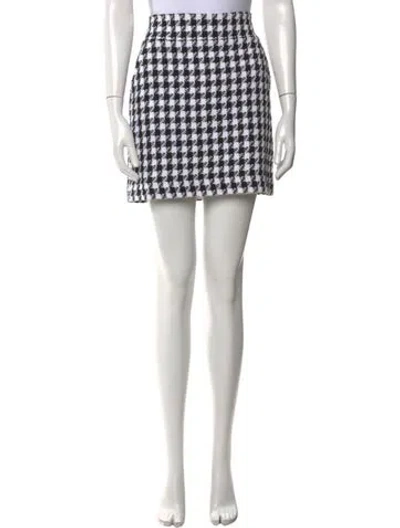 Pre-owned Veronica Beard Plaid Print Mini Skirt In Neutral