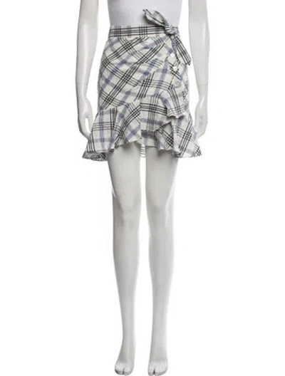 Pre-owned Veronica Beard Plaid Print Mini Skirt In Neutral