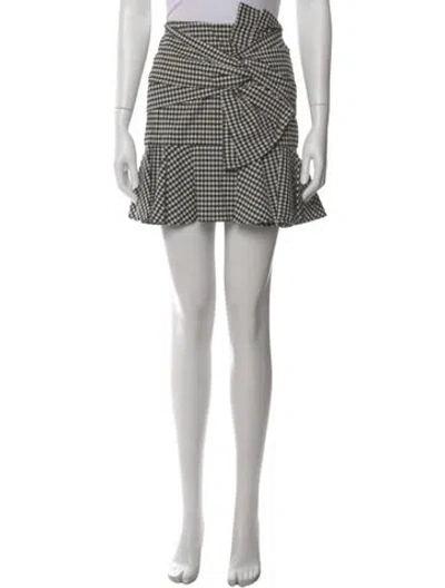 Pre-owned Veronica Beard Plaid Print Mini Skirt In Neutral
