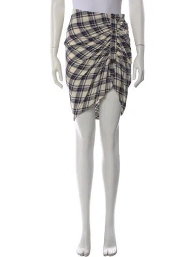 Pre-owned Veronica Beard Plaid Print Mini Skirt In Neutral