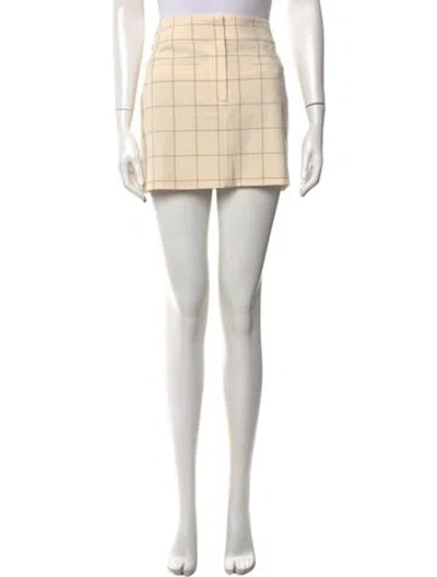Pre-owned Veronica Beard Plaid Print Mini Skirt In Neutral
