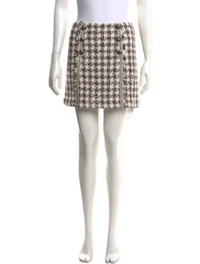 Pre-owned Veronica Beard Plaid Print Mini Skirt In Neutrals