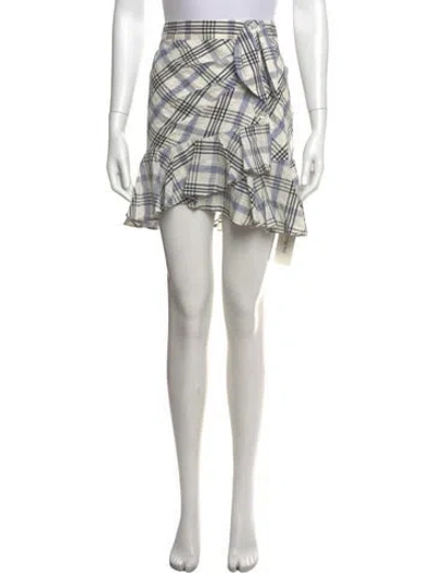 Pre-owned Veronica Beard Plaid Print Mini Skirt In Neutrals