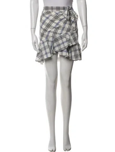 Pre-owned Veronica Beard Plaid Print Mini Skirt In Neutrals