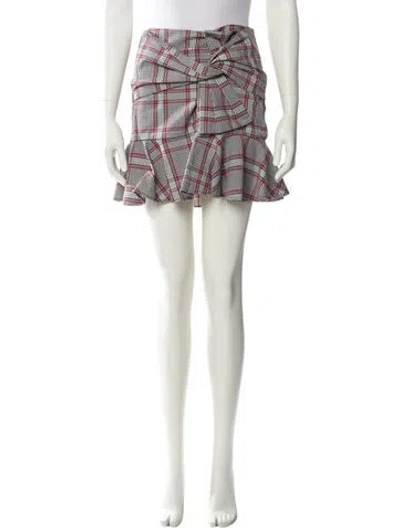 Pre-owned Veronica Beard Plaid Print Mini Skirt In Red