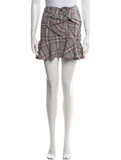 Pre-owned Veronica Beard Plaid Print Mini Skirt In Red