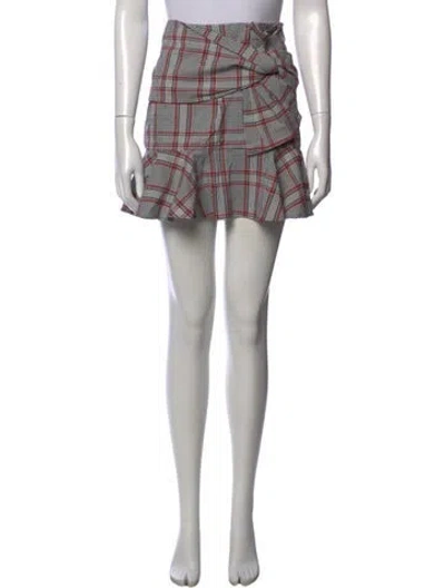 Pre-owned Veronica Beard Plaid Print Mini Skirt W/ Tags In Blue