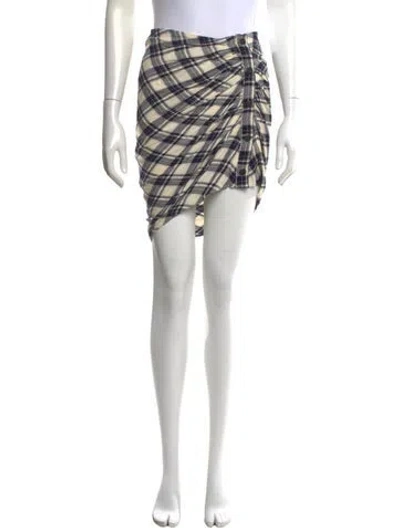 Pre-owned Veronica Beard Plaid Print Mini Skirt W/ Tags In Blue/neutrals