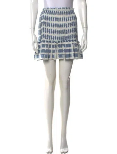 Pre-owned Veronica Beard Plaid Print Mini Skirt W/ Tags In Blue/white