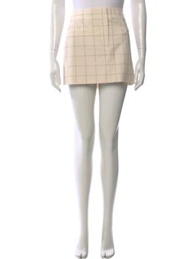 Pre-owned Veronica Beard Plaid Print Mini Skirt W/ Tags In Neutral