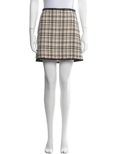 Pre-owned Veronica Beard Plaid Print Mini Skirt W/ Tags In Neutrals