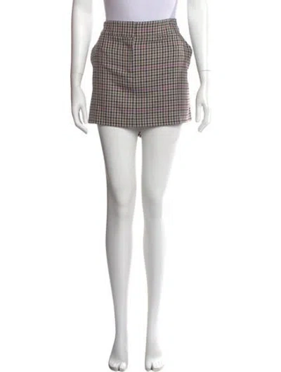 Pre-owned Veronica Beard Plaid Print Mini Skirt W/ Tags In Pink