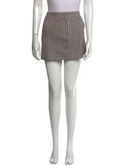 Pre-owned Veronica Beard Plaid Print Mini Skirt W/ Tags In White