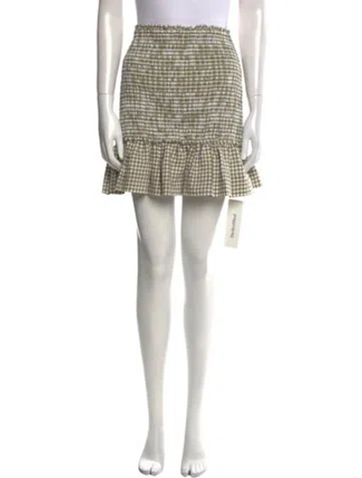 Pre-owned Veronica Beard Plaid Print Mini Skirt In White