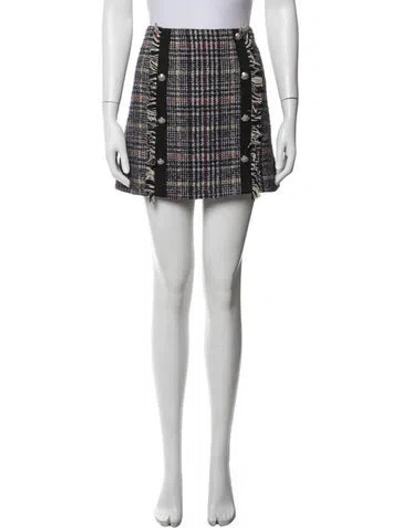 Pre-owned Veronica Beard Plaid Print Mini Skirt In White
