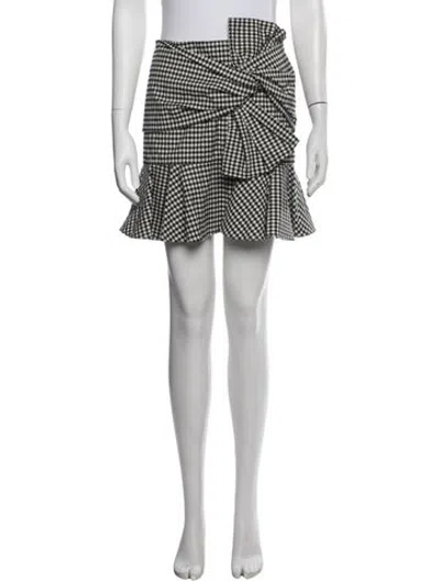 Pre-owned Veronica Beard Plaid Print Mini Skirt In White