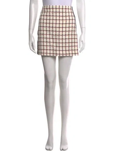 Pre-owned Veronica Beard Plaid Print Mini Skirt In Yellow