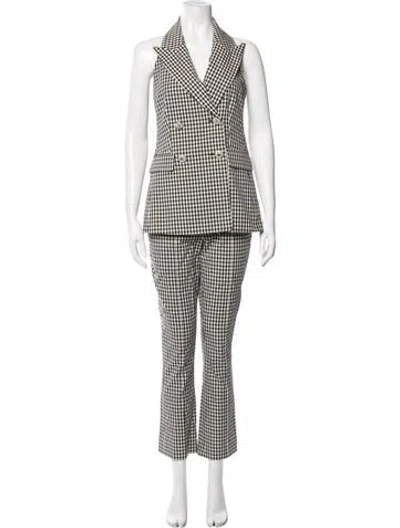 Pre-owned Veronica Beard Plaid Print Pant Set In Multi